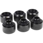 Pipe connection 1/4" on 16/10mm black 6pcs.