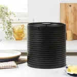 RH03269EU7 Ribbed Bread Bin, Black