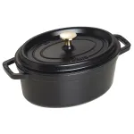 Cast iron oval pot Staub 2.35 liters Black