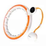 HHM21 HULA HOOP WHITE/ORANGE WITH MAGNETS, TPE TABS AND WEIGHT + HMS COUNTER
