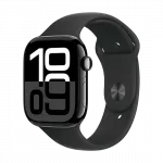 "APPLE Watch Series 10 GPS + Cellular 46mm Jet Black Aluminium Case with Black Sport Band - M/L"