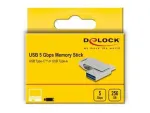"STICK HUB DELOCK USB 5 Gbps USB-C + Type-A m&auml;lukaart 256 GB - metallist korpus"