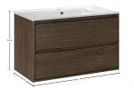 Comad Viola Villa Lava riputatav vannitoakapp koos valamu, 80 cm, pruun