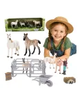 WOOPIE Farm Horses Figure Set Little Farmer 11 pcs Accessories