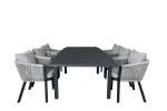 Marbella Table 160/240 - Black/Black+Virya Dining Chair - BLACK Alu / Grey cushion _6
