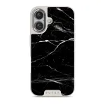 Noir Origin - Black Marble iPhone 16 Case, Elite Light (MagSafe) / Silver