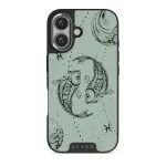 Pisces - iPhone 16 Plus Case, Elite Dark (MagSafe) / Silver / Turquoise