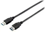 "Equip USB-A 3.0-A pikenduskaabel, 2,00 m, 5 Gbps, must, pol&uuml;et&uuml;leenkott"