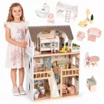 Puidust nukumaja &bdquo;Laura&ldquo; &ndash; 3 korrust, 5 tuba, 15 m&ouml;&ouml;blieset, &bdquo;ECOTOYS&ldquo;