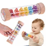 RAIN SHOWER rattle - wooden tube with balls - NOISE sound ZA6572