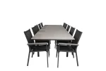 Levels Dining Table 224/324*100 - Black Aintwood +Parma Arm Chair (stackable) -