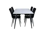 Jimmy Dining Table , Black White HPL+Windu Lyx Chair , Black Black Velvet_4