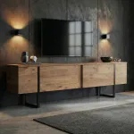 TV-alus, Hanah Home, Atlandi m&auml;nd, must, 180 x 50 x 30