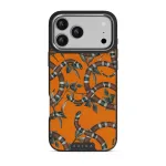 Bitter Apricot - Snake iPhone 17 Pro Max Case, Elite Dark (MagSafe) / Silver