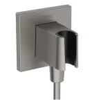 Hansgrohe Fixfit seina-du&scaron;iliitmik koos kinnitusega, must poleeritud kroom, 26889340