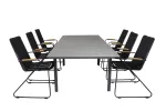 Levels Dining Table 160/240*90 - Black Alu / Grey Aintwood +Bois Armchair - Blac