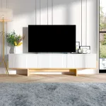 TV-alus, Hanah Home, valge safiirtamm, 180 x 44,6 x 30