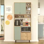Mitmeotstarbeline kapp, Hanah Home, tamm, roheline, 88 x 205 x 35,5