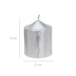 Candle metallic grey 6x5x5cm