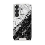 Fatal Contradiction - Black & White Marble Samsung Galaxy S25 Plus Case, Elite Light (Magnetic) / Silver