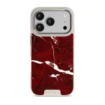 Iconic Red Ruby - Marble iPhone 17 Pro Case, Elite Light (MagSafe) / Silver