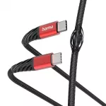 Cable Hama "Extreme" USB-C/USB-C 60W 1.5m, Black/Red