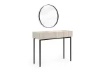 Dressing Table Nicole - Cashmere / Black Legs + Mirror Nicole 60 - Black
