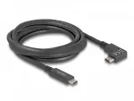 "Delock USB 5 Gbps kaabel USB Type-C&trade; pistikuga USB Type-C&trade; pistikule, vasakule/paremale kumer, 2 m, 4K, PD 60 W, E-m&auml;rgiga"