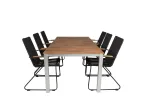 Zenia Dining Table 200*100 - Acacia / Zink+Bois Armchair - Black Alu / Black Rop