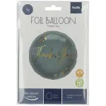 Foil Balloon "Thank you" 45cm Grey/Gold