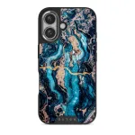 Mystic River - Blue Marble iPhone 16 Plus Case, Elite Dark (MagSafe) / Silver