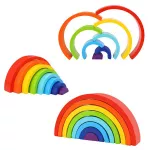 TOOKY TOY Puidust vikerkaarepuzzle Montessori loomingulised m&otilde;istatused FSC sertifitseeritud