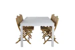 Marbella Table 160/240 - White/White+Cane Foldable dining Chair - Bamboo / Grey Cushion_4