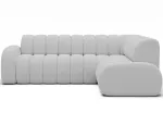 Villeo corner sofa with sleeping function and extendable seat, white boucl&eacute;, right-hand, Modern, White