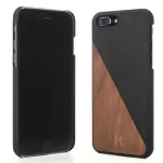 "EcoSplit Wooden Leather iPhone 7 Plus/ 8 Plus" Walnut/Black
