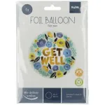 Foil Balloon "Get well soon" Flowers 45cm