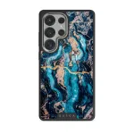 Mystic River - Blue Marble Samsung Galaxy S25 Ultra Case, Elite Dark (Magnetic) / Silver