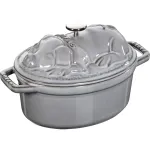 Oval cast iron pot Staub - 1 liter, graphite