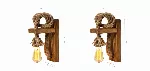 Seinalampide komplekt (2 t&uuml;kki), Opviq, pruun Kuld, 18 x 30 x 10,