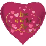Foil Balloon Heart shaped "Love is in the Air" 45cm