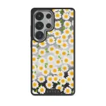 Pure Bliss - Daisy Samsung Galaxy S25 Ultra Case, Elite Mirror Dark (Magnetic) / Silver