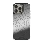 Wild Terrain - Minimalist iPhone 16 Pro Max Case, Elite Mirror Dark (MagSafe) / Silver