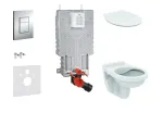 Grohe Uniset &ndash; riputatava elemendi komplekt, Alpha WC-pott koos kaanega, Skate Cosmopolitan loputusplaat, kroom 38643SET-KD