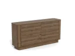 Atmore chest of drawers, Frame melamine smoked oak, Base melamine smoked oak, 160x40x75 cm