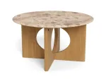 Foley coffee table, Top marble brown Latte, Base oak veneer matt, &Oslash;80x42 cm