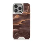 Fire Wood - Brown Marble iPhone 16 Pro Case, Elite Light (MagSafe) / Silver