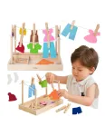 VIGA Wooden Laundry Set Clothes Dryer Clothes Pegs Montessori 27 pcs