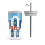 Feta - Travel Mug, 500 ml / Flap & Straw Set