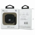 Geniune Leather Silver Logo AirPods 4 cover black
