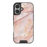 Morning Sunshine - Pastel Marble iPhone 16 Case, Elite Dark (MagSafe) / Silver